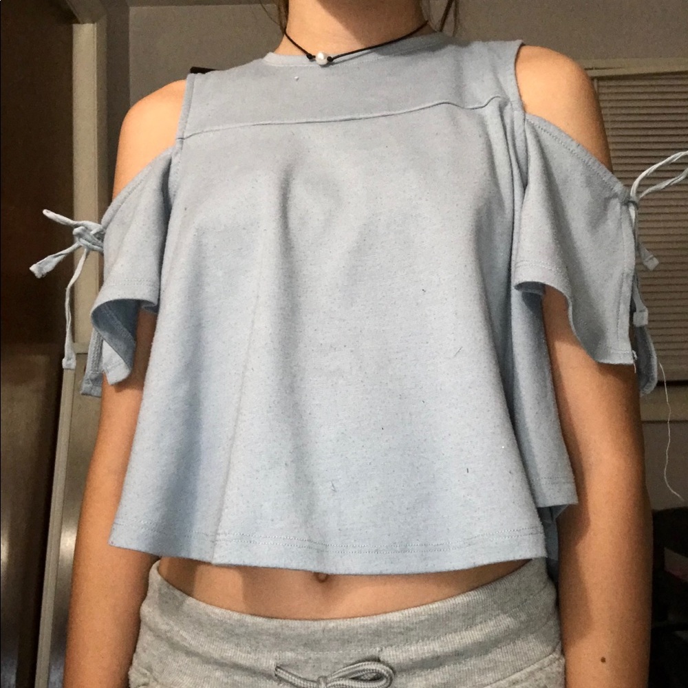 Blue crop top